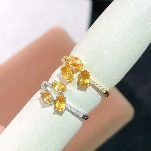 Bague en Citrine S925, cristal de guérison spirituelle naturelle, pour renforcer la confiance en soi et augmenter la prospérité financière - Product Image 1