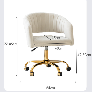 Silla de Oficina Ergonómica Moderna de Terciopelo, Giratoria y Ajustable en Altura, para Oficina en Casa y Dormitorio - Product Image 6