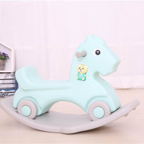 Развлекательное оборудование, пластиковая розовая детская игрушка-качалка в форме животного