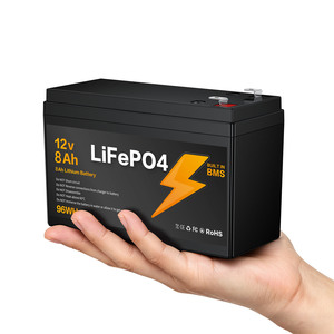 Batería de Almacenamiento de Energía de Fosfato de Hierro y Litio Expandible con BMS Inteligente LiFePO4 de Ciclo Profundo <span class=keywords><strong>12V</strong></span> <span class=keywords><strong>8Ah</strong></span> 96WH - Almacén en Alemania - Product Image 1