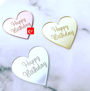 Vendita Diretta di Fabbrica di Decorazioni per Torte di <span class=keywords><strong>Compleanno</strong></span> - Pezzi Decorativi a Forma di Cuore Esagonale e Specchio per Cupcake - Product Image 5