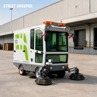 Balayeuse de voirie commerciale avec bac à déchets pour le nettoyage des ports et des zones logistiques - Balayeuse électrique autoportée