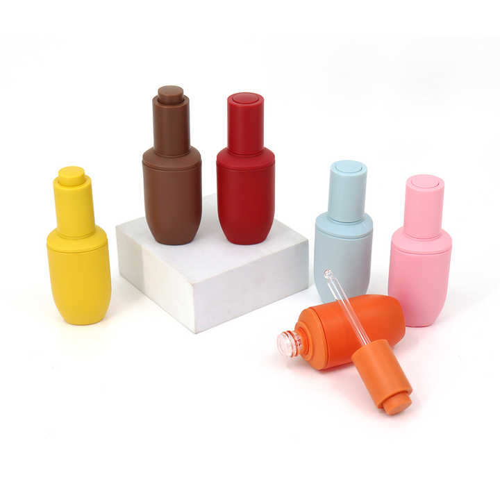 30ml Exquisite Cylindrical Triangular Rotating Pump Glass Dropper Bottle for Aromatherapy Hair Care Skincare Products Cosmetics