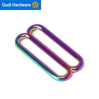 Boucle coulissante en métal réglable de 38 mm en alliage en forme de 8 arc-en-ciel pour collier et laisse de chien