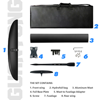 Kit complet d'hydrofoil HPS 1050 : Aile avant, mât, aile arrière, foil de surf, foil de pumping en carbone, haute performance, pour sports nautiques en vent léger