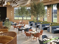 Ensemble de banquettes en forme de U sur mesure, tables basses en marbre et chaises en bois pour café et restaurant, sièges de banquettes personnalisés