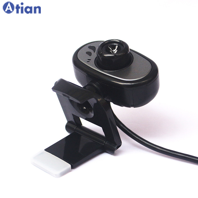 Built-In Microphone Tiny Web Cam 360 Degree Rotatable 5 Mega 480P Full Black Webcam With 2 LED Lights