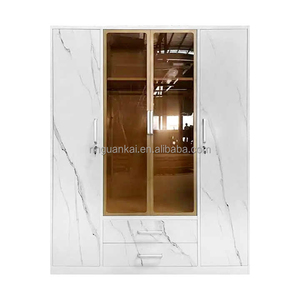 Nuova camera da letto in acciaio <span class=keywords><strong>armadio</strong></span> in metallo <span class=keywords><strong>armadio</strong></span> con <span class=keywords><strong>specchio</strong></span> scorrevole porta con luce - Product Image 1