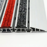 Vente chaude facile à installer tapis d'entrée en aluminium antidérapant tapis de porte tufté en caoutchouc lavable pour bâtiment de bureau à domicile fabriqué en Chine