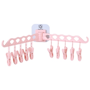 DS1360 rak cucian gantungan kain plastik dengan klip rak pengering kaus kaki <span class=keywords><strong>Bra</strong></span> gantungan baju lipat pasang Dinding - Product Image 2