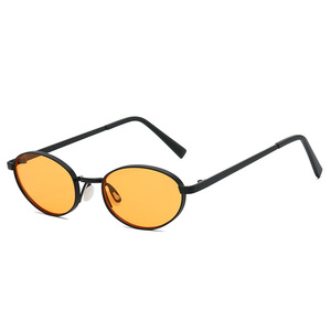 Logo Custom 2026 Fashion <b>Retro</b> Women Small Frame Punk Sun Glasses UV400 Metal Oval <b>Sunglasses</b> for <b>Men</b> - Product Image 4