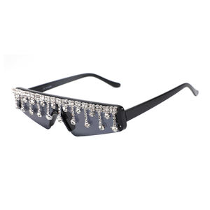 HongKang 2021 diamantes moda nuevos tonos cristal goteo gafas de sol mujeres diamantes de gran tamaño hombres gafas de sol - Product Image 1