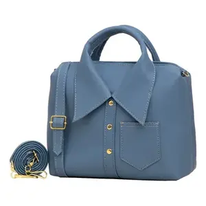 Bolso Bandolera Fana Preciosa Macarena Azul 21x16x8.5 Cm Impermeable con Cierre, Estilo Bohemio para Uso Diario - Product Image 3