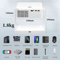 Projecteur Smart Android TV 4K 1080P avec mise au point automatique, courte focale, WiFi, home cinéma portable