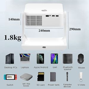 โปรเจคเตอร์สมาร์ทแอนดรอยด์ทีวี 4K 1080P โฟกัสอัตโนมัติ ระยะฉายสั้น รองรับ WiFi พกพาสะดวก สำหรับโฮมเธียเตอร์ - Product Image 3