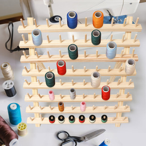 Faggio 60 rocchetti per cucire e ricamo rastrelliera in <span class=keywords><strong>legno</strong></span> filo cucito con ganci per cucire e ricami - Product Image 2