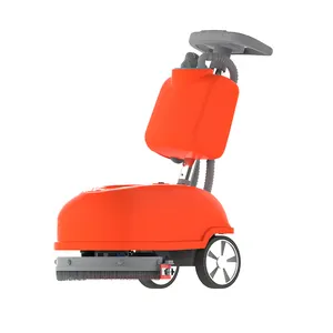 Zemin temizleme süpürgesi Scrubber makinesi Mini zemin Scrubber depo kompakt otomatik Walk-Behind zemin Scrubber