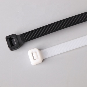 Attaches à glissière en nylon 18LBS à haute résistance à la traction 2.5mm largeur 200mm fixations de câble autobloquantes usage industriel noir blanc - Product Image 3