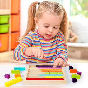 Tabla <span class=keywords><strong>de</strong></span> <span class=keywords><strong>Fracciones</strong></span> <span class=keywords><strong>de</strong></span> Madera Montessori, Matemáticas del 1 al 12, Barras Equivalentes, Número, Color, Aritmética, Ayuda Educativa para Niños Pequeños - Product Image 2