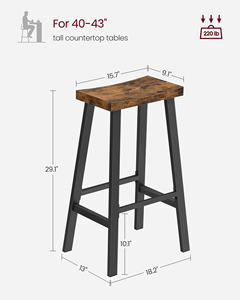 <span class=keywords><strong>Taburetes</strong></span> de Bar <span class=keywords><strong>VASAGLE</strong></span> para Comedor, <span class=keywords><strong>Taburetes</strong></span> de Cocina con Reposapiés, <span class=keywords><strong>Taburetes</strong></span> de Bar con Asiento de 23.6 Pulgadas - Product Image 4