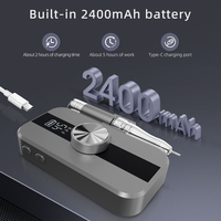 HX-2607 45000RPM Machine à ongles électrique professionnelle 45 vitesses Rechargeable 2400mAh Portable pour usage commercial et domestique