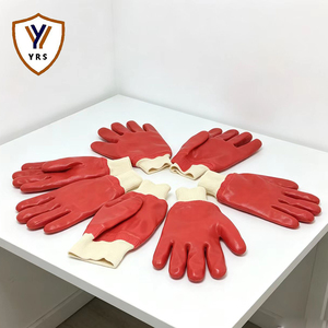 Gants de travail en jersey de polyester entièrement enduits de PVC, protection des <span class=keywords><strong>mains</strong></span> et des bras - Product Image 1
