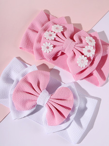 Fascia per capelli a doppio fiocco per bambini, stile commercio estero, protegge la fontanelle, fiocco grande, fiore a margherita, fascia per matrimonio - Product Image 6