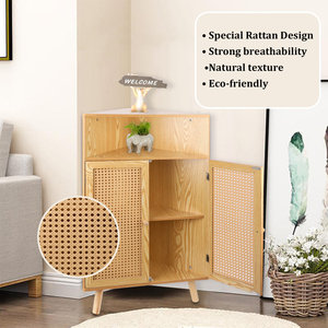 Богемный стиль, прочный высококачественный завод, оптовая продажа, производство деревянных угловых шкафов из ротанга для дома - Product Image 2