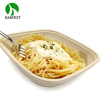 Assiettes jetables en bagasse 48 oz, 100 % compostables, biodégradables naturelles, certifiées UE, rectangulaires, pour boîte à lunch