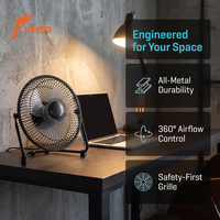 Mini ventilateur de bureau tout en métal de 6 pouces, ventilateur personnel silencieux pour poste de travail au bureau avec support réglable à 360 degrés