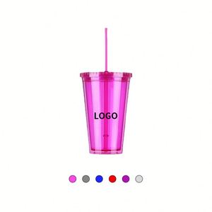 2026 Wholesale <b>Straw</b> <b>Cup</b> Transparent Multi-color Plastic Unique <b>Straw</b> Leak-proof <b>Straw</b> <b>Cup</b> for Advertising - Product Image 1