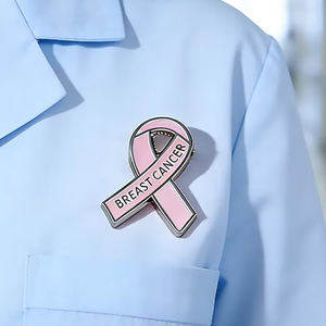 Pin Enamel Berkualitas Tinggi dengan Logo Kustom, Pita Merah Muda, untuk Kesadaran Kanker Payudara, Diabetes, dan Feminisme - Product Image 1