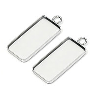 Plateau en acier inoxydable pour pierres précieuses, pour la création de pendentifs ovales et rectangulaires en forme de goutte d'eau, composants de bijoux DIY