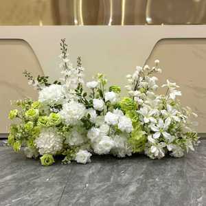 Arreglo de Flores Artificiales Mixtas Hechas a Mano, Rosas Moradas y Rosas Rosadas, Lirios, Delphinium, Centro de Mesa Romántico para Decoración de Bodas - Product Image 3
