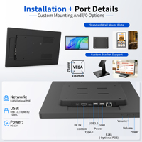 Pantalla Interactiva Android de 21.5 Pulgadas con Resolución de 1920*1080, Táctil de 10 Puntos, USB Tipo C, DP y NFC RFID Opcional para Negocios