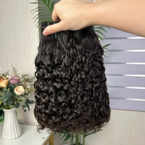 ผมต่อแบบเวฟน้ำ ขายส่ง 12a ยอดนิยม น้ำหนัก 100 กรัมต่อแพ็ค ผมแท้ 100% แบบ Super Double Drawn - Product Image 2