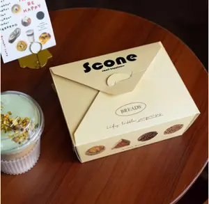 Marca personalizada Trendy chic Scone pan postre para llevar caja para llevar en amarillo