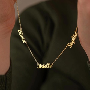 Mặt dây chuyền nhiều tên tùy chỉnh dành tặng mẹ, 1-4 tên tùy chỉnh, mạ vàng 18K, mặt dây chuyền cá nhân hóa tên gia đình, mặt dây chuyền thời trang - Product Image 1