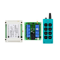 FANWELL Récepteur industriel sans fil 433 MHz 8 canaux, interrupteur télécommandé longue portée, contrôleur de relais 10A rechargeable, LED