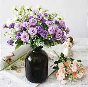 Commercio all'ingrosso 20 teste artificiali di piccoli lillà di seta mazzo di fiori piccoli selvatici cespuglio di fiori per la casa matrimonio floreale