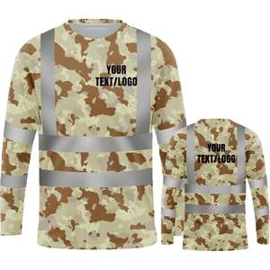 YOWESHOP, camisetas de trabajo de cuello redondo de manga larga personalizadas de alta visibilidad para hombres, diseño de camiseta cómoda para el lugar de trabajo de alta visibilidad - Product Image 4