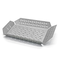 Panier de grillade de gril de légumes d'acier inoxydable résistant avec le bon prix et la qualité