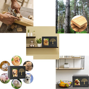 כד עץ מלבני בעבודת יד, מעץ מלא, לזכר חיית מחמד, עם מסגרת לתמונה, קופסת הלוויה לכלב, מתאים להעברה בין מדינות. - Product Image 6