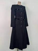 Robe maxi sophistiquée haut de gamme, design vietnamien de niche, taille naturelle, décoration boutonnée, pour le bureau, amincissante et élégante