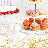 Confettis Étoiles Dorées Scintillantes pour Table, Confettis Métalliques en Forme d'Étoile pour Décorations de Baby Shower, Mariage et Anniversaire