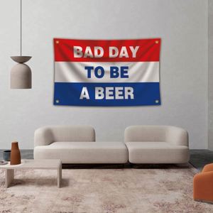 ธงเบียร์ขนาด 3x5 ฟุต (90x150 ซม.) คุณภาพดีเยี่ยม ขายส่งจากโรงงาน ลาย "วันที่ไม่ดีก็ยังมีเบียร์" - Product Image 5