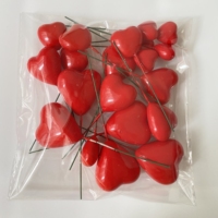 Fausses boules or argent rouge bleu rose en forme de coeur, décoration de gâteau d'anniversaire, fournisseurs, 20 pièces/sac
