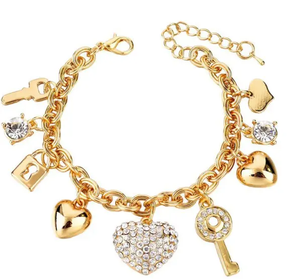 2021 Fashion Jewelry Charm Heart Shape Bracelet Gold Bracelets For Women
