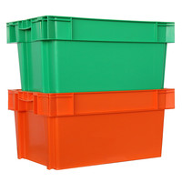 Caisses de transport industrielles robustes en plastique pour le commerce électronique, bacs de stockage empilables et emboîtables pour le transport de poissons