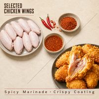 Sayap Ayam Goreng Berlapis Tepung Beku, Sayap Ayam Goreng Pedas untuk Grosir Layanan Makanan & Pasokan Restoran dalam Jumlah Besar